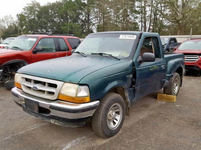 1FTYR10C4WTA75977 - 1998 FORD RANGER GREEN photo 2