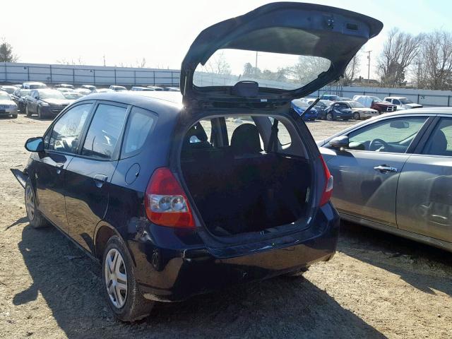 JHMGD37458S065664 - 2008 HONDA FIT BLACK photo 3