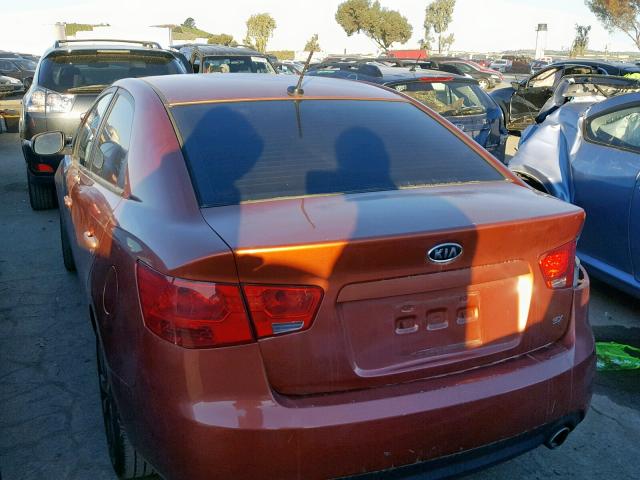 KNAFW4A38A5311234 - 2010 KIA FORTE SX ORANGE photo 3