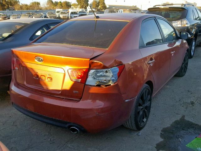 KNAFW4A38A5311234 - 2010 KIA FORTE SX ORANGE photo 4