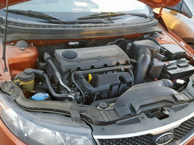 KNAFW4A38A5311234 - 2010 KIA FORTE SX ORANGE photo 7