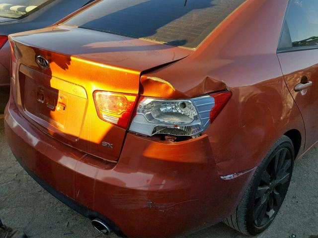 KNAFW4A38A5311234 - 2010 KIA FORTE SX ORANGE photo 9