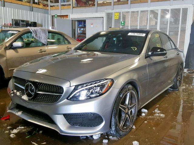 55SWF6EBXGU113647 - 2016 MERCEDES-BENZ C 450 4MAT SILVER photo 2