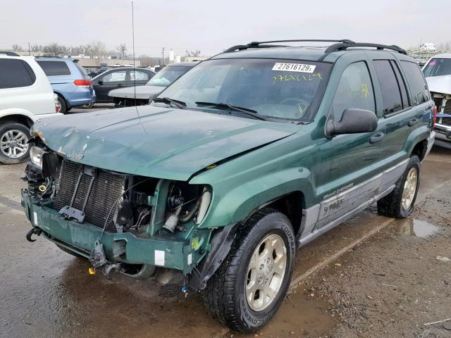 1J4GW48N1YC168934 - 2000 JEEP GRAND CHER GREEN photo 2