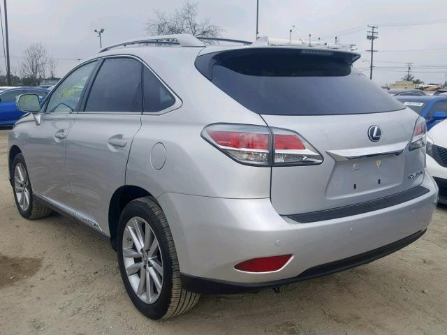 2T2BC1BA9FC004098 - 2015 LEXUS RX 450H GRAY photo 3