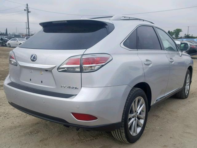 2T2BC1BA9FC004098 - 2015 LEXUS RX 450H GRAY photo 4