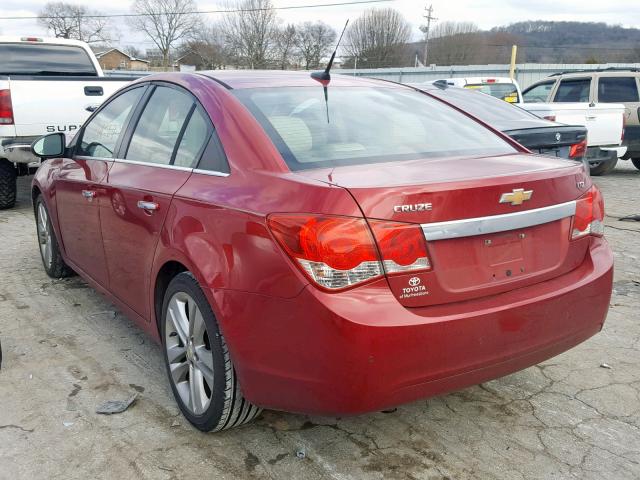 1G1PH5S94B7120211 - 2011 CHEVROLET CRUZE LTZ RED photo 3