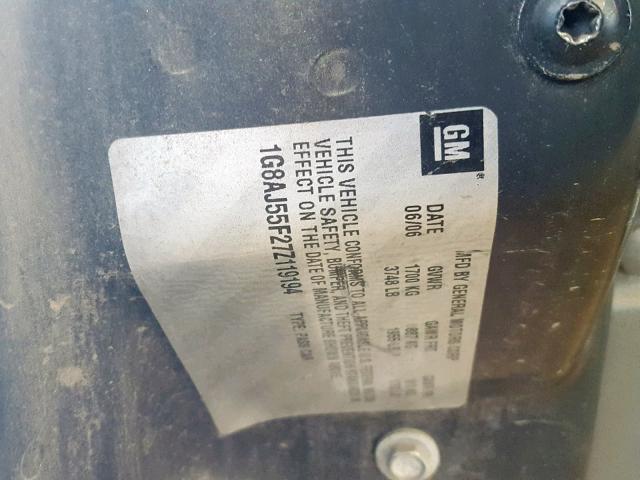 1G8AJ55F27Z119194 - 2007 SATURN ION LEVEL SILVER photo 10