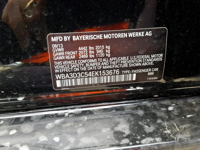WBA3D3C54EK153676 - 2014 BMW 328 D BLACK photo 10