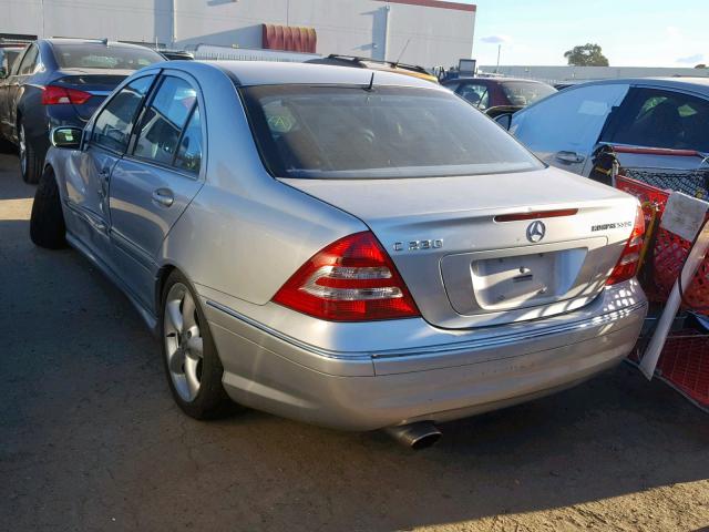 WDBRF40J55A738799 - 2005 MERCEDES-BENZ C 230K SPO GRAY photo 3