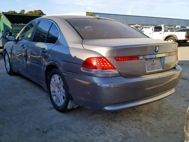 WBAGL63412DP56422 - 2002 BMW 745 I GRAY photo 3