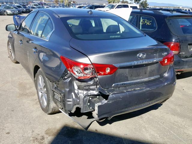 JN1BV7AP3FM332047 - 2015 INFINITI Q50 BASE GRAY photo 3