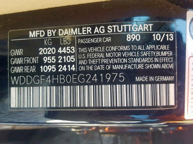 WDDGF4HB0EG241975 - 2014 MERCEDES-BENZ C 250 BLUE photo 10