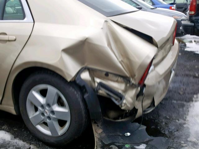 1G1ZG57B38F236943 - 2008 CHEVROLET MALIBU LS BEIGE photo 9
