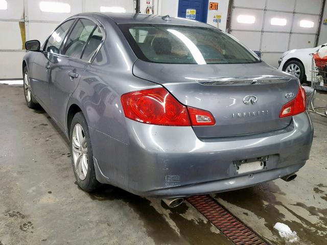 JN1CV6AR9AM452329 - 2010 INFINITI G37 GRAY photo 3