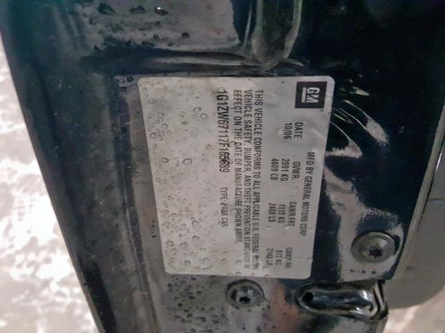 1G1ZW67117F165689 - 2007 CHEVROLET MALIBU MAX 黑色 照片 10