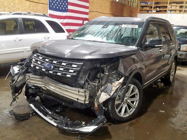 1FM5K8FH6GGC88289 - 2016 FORD EXPLORER L CHARCOAL photo 2