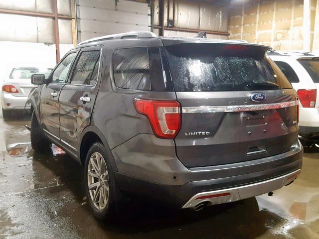 1FM5K8FH6GGC88289 - 2016 FORD EXPLORER L CHARCOAL photo 3