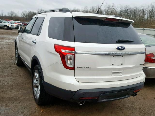 1FM5K7F82DGA92484 - 2013 FORD EXPLORER L WHITE photo 3