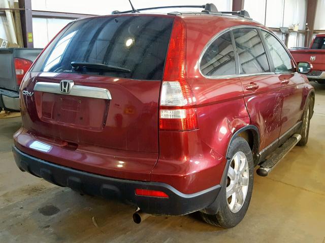 5J6RE48797L813597 - 2007 HONDA CR-V EXL RED photo 4