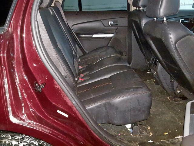 2FMDK4JC3BBA91953 - 2011 FORD EDGE SEL BURGUNDY photo 6