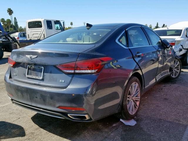 KMHGN4JE4JU216800 - 2018 GENESIS G80 BASE GRAY photo 4