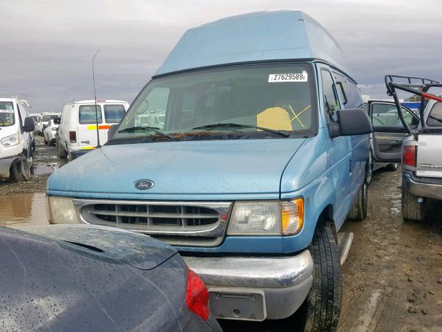 1FBSS31S21HA22819 - 2001 FORD ECONOLINE BLUE photo 2