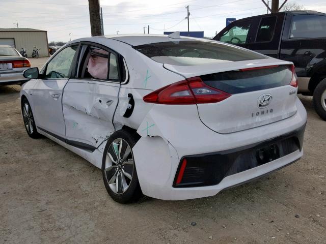 KMHC85LCXJU064657 - 2018 HYUNDAI IONIQ LIMI WHITE photo 3