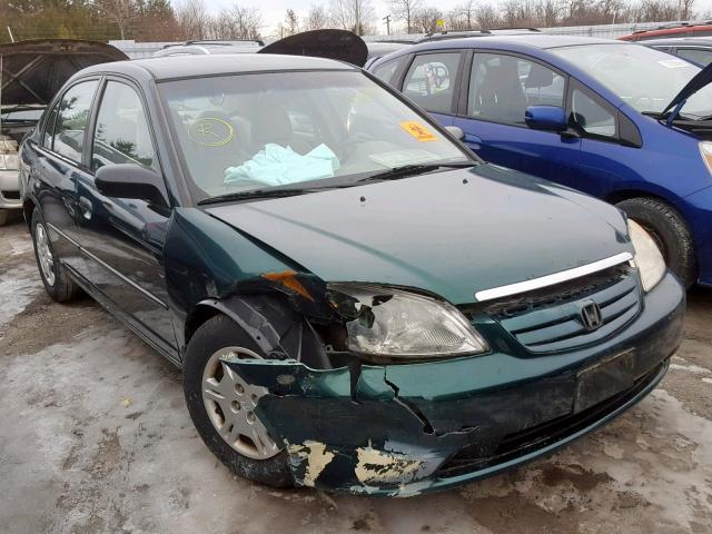 2HGES16391H907383 - 2001 HONDA CIVIC DX GREEN photo 1