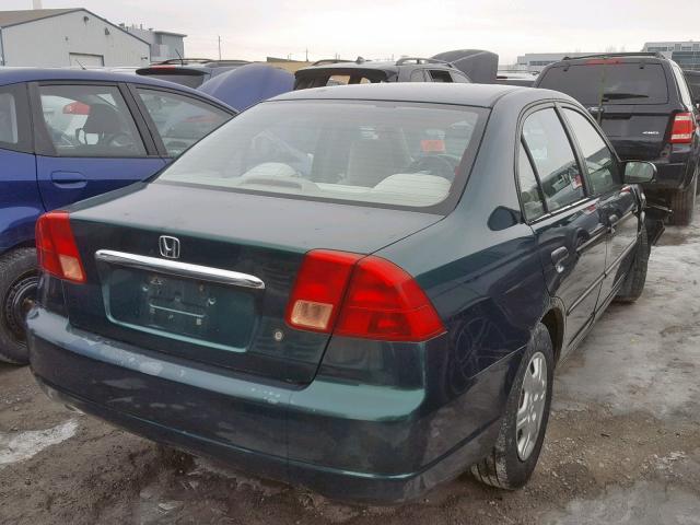 2HGES16391H907383 - 2001 HONDA CIVIC DX GREEN photo 4