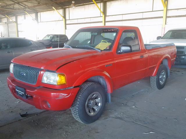 1FTYR10U02PA78659 - 2002 FORD RANGER RED photo 2