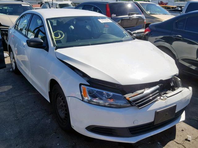 3VW2K7AJ2EM415888 - 2014 VOLKSWAGEN JETTA BASE WHITE photo 1