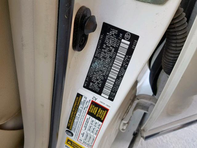 4T1BK3DB1BU421863 - 2011 TOYOTA AVALON BAS WHITE photo 10