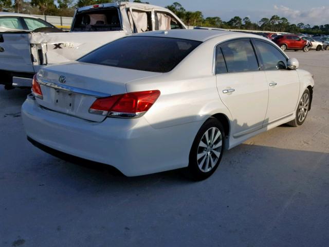 4T1BK3DB1BU421863 - 2011 TOYOTA AVALON BAS WHITE photo 4
