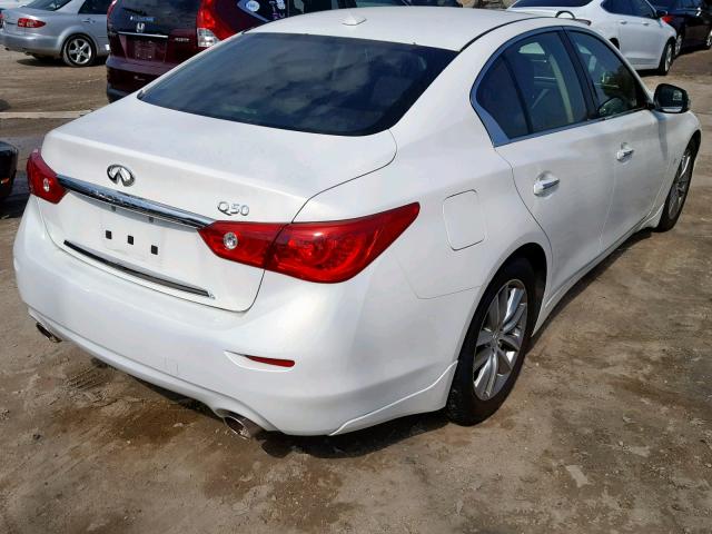 JN1BV7AP3FM332839 - 2015 INFINITI Q50 BASE WHITE photo 4