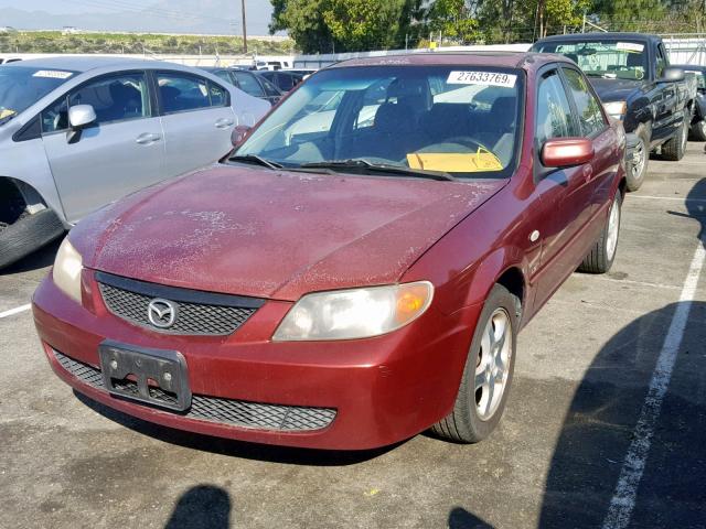 JM1BJ225520637950 - 2002 MAZDA PROTEGE DX BURGUNDY photo 2