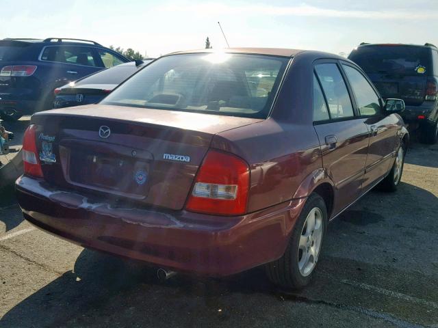 JM1BJ225520637950 - 2002 MAZDA PROTEGE DX BURGUNDY photo 4