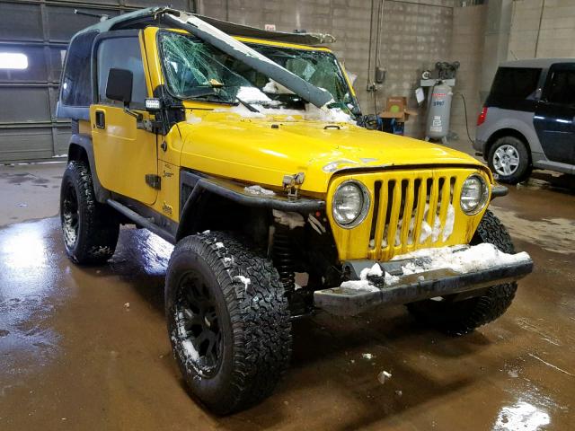 1J4FA49S91P342424 - 2001 JEEP WRANGLER / YELLOW photo 1