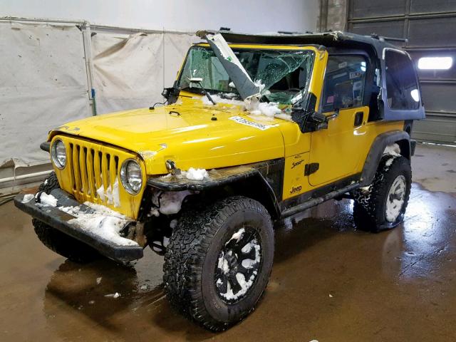 1J4FA49S91P342424 - 2001 JEEP WRANGLER / YELLOW photo 2