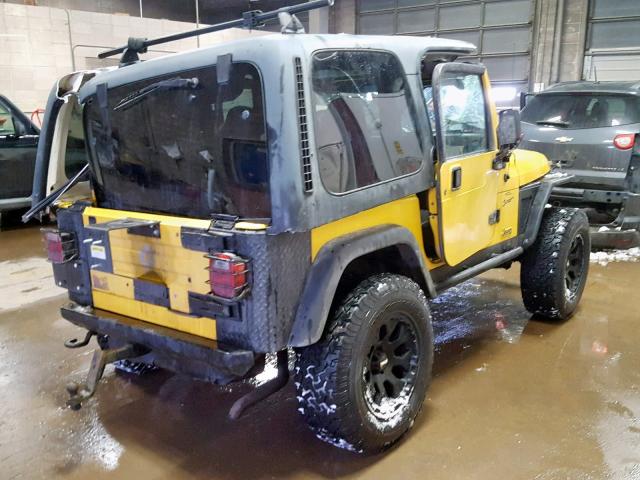 1J4FA49S91P342424 - 2001 JEEP WRANGLER / YELLOW photo 4