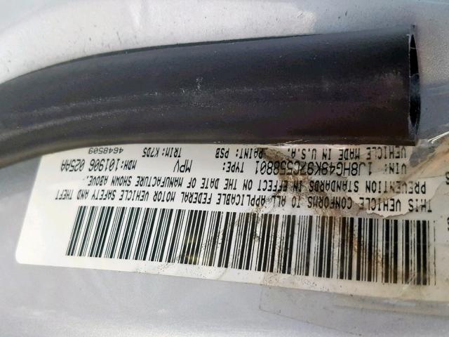 1J8HG48K97C558801 - 2007 JEEP COMMANDER GRAY photo 10