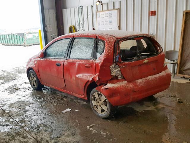 KL1TD66697B756349 - 2007 CHEVROLET AVEO BASE Қызыл фото 3