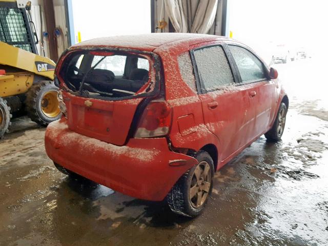 KL1TD66697B756349 - 2007 CHEVROLET AVEO BASE Қызыл фото 4
