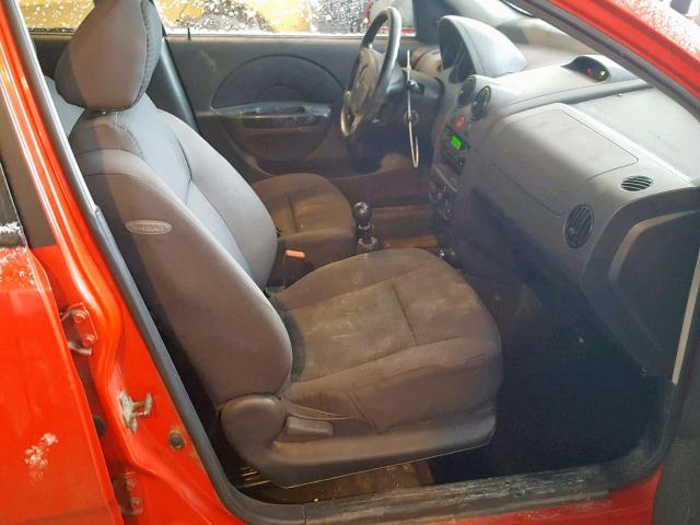 KL1TD66697B756349 - 2007 CHEVROLET AVEO BASE Қызыл фото 5