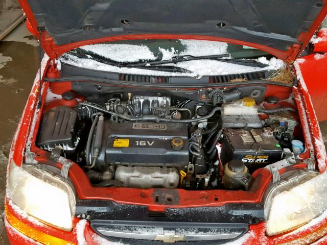 KL1TD66697B756349 - 2007 CHEVROLET AVEO BASE Қызыл фото 7