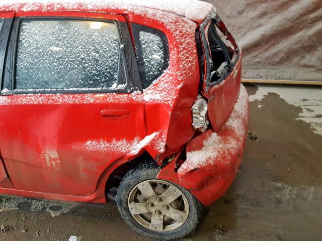 KL1TD66697B756349 - 2007 CHEVROLET AVEO BASE Қызыл фото 9