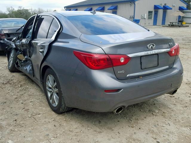 JN1BV7AR3EM680799 - 2014 INFINITI Q50 BASE GRAY photo 3