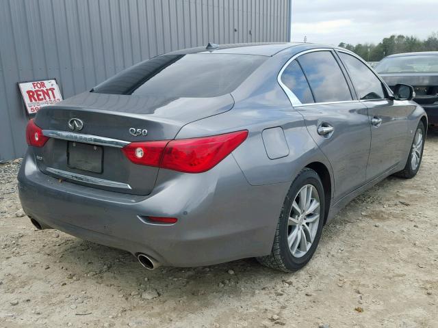 JN1BV7AR3EM680799 - 2014 INFINITI Q50 BASE GRAY photo 4