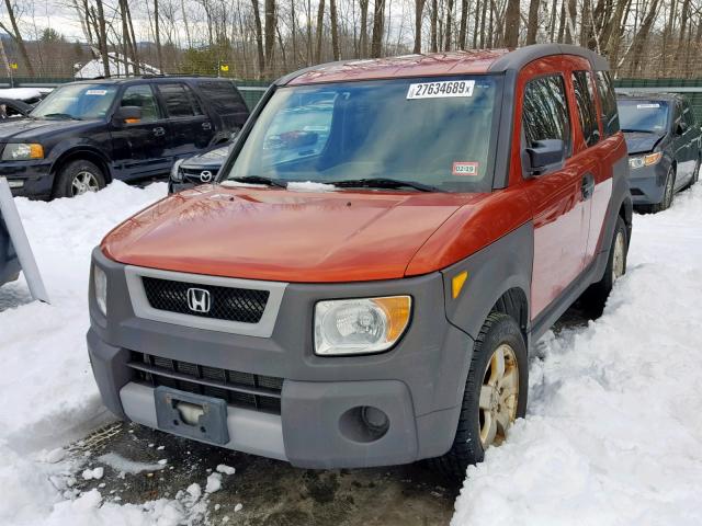 5J6YH28574L000325 - 2004 HONDA ELEMENT EX ORANGE photo 2