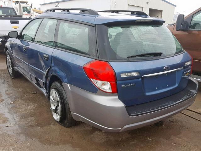 4S4BP60C996330775 - 2009 SUBARU OUTBACK BLUE photo 3